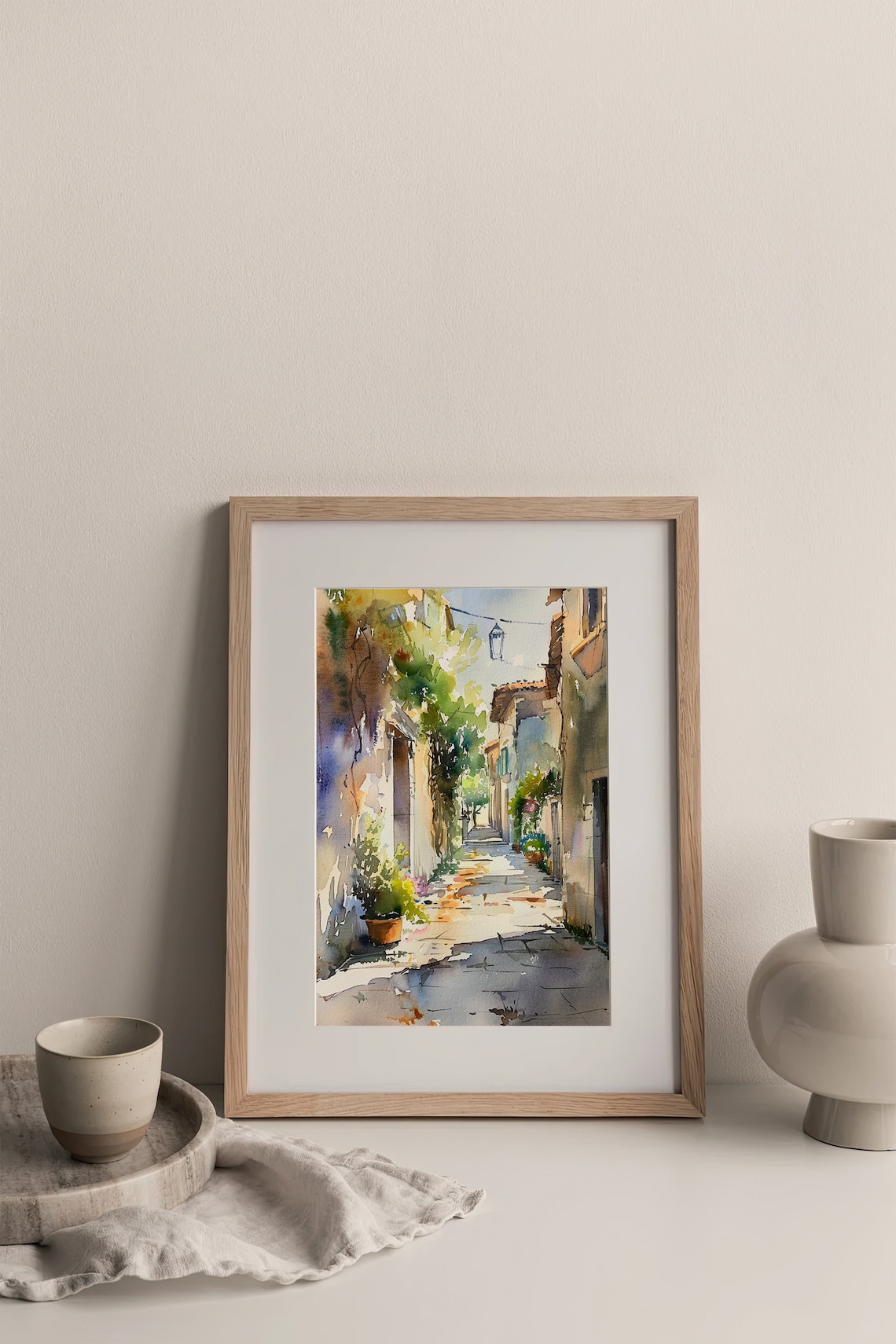 Sicily Watercolor Art Print, Italy Cityscape - Image 3