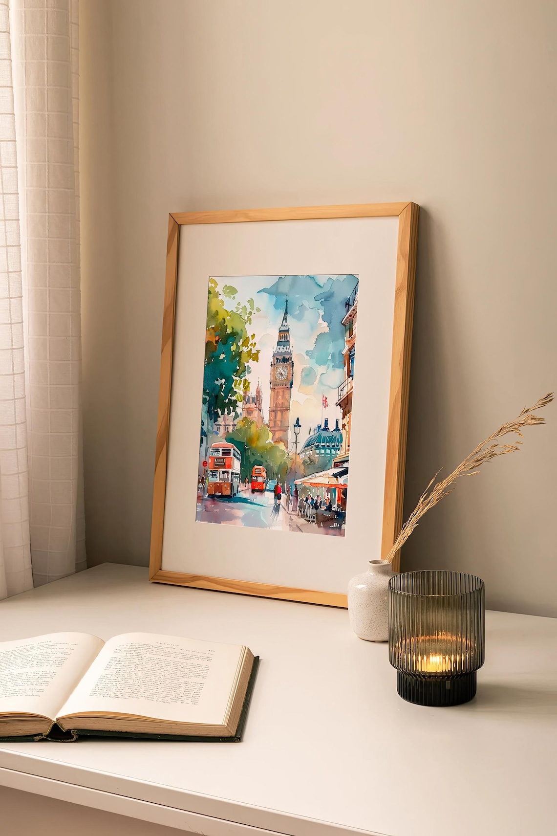 London Cityscape Watercolor Big Ben Travel Poster - Image 3