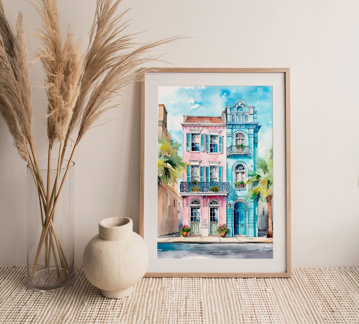 Charleston Watercolor Painting Art Print, Cityscape - Image 5
