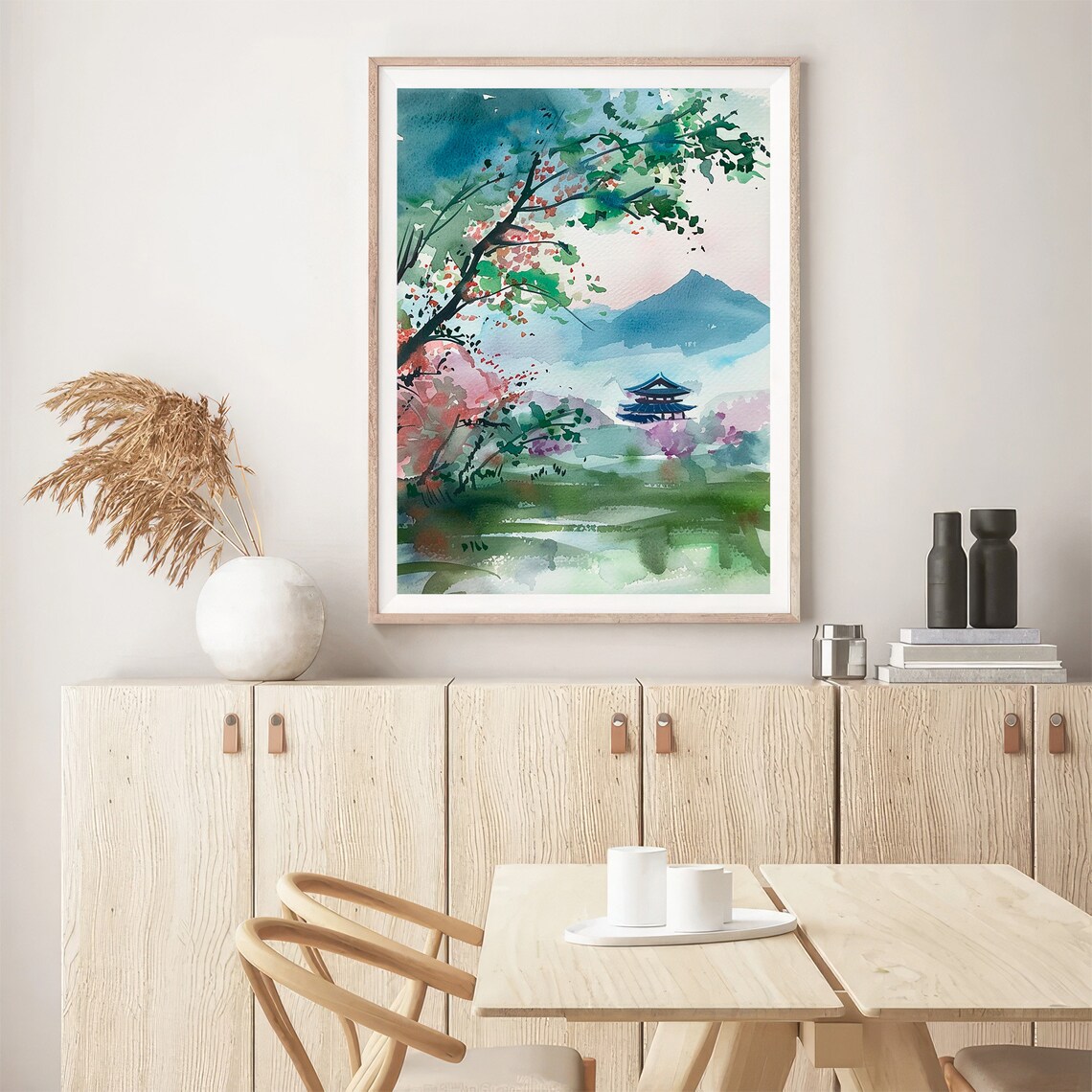 Kyoto Watercolor Painting Japan Landscape Art Print - Image 5