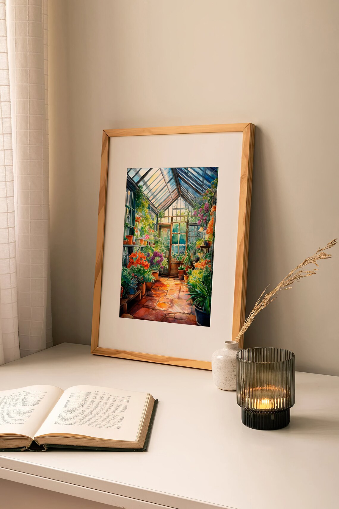 Greenhouse Watercolor Botanical Flower Art Print - Image 2