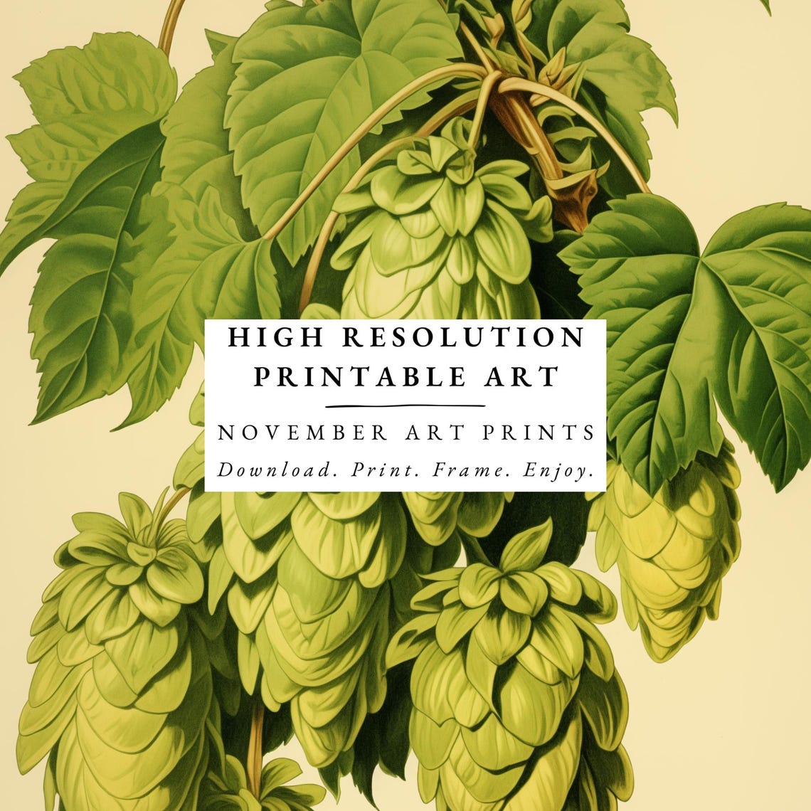 Vintage Hops Print Hops Poster Brewery Artwork Homebrew Wall Art Brewer Gift Beer Lover Retro Craft Beer Lithograph Bar Decor - Image 4