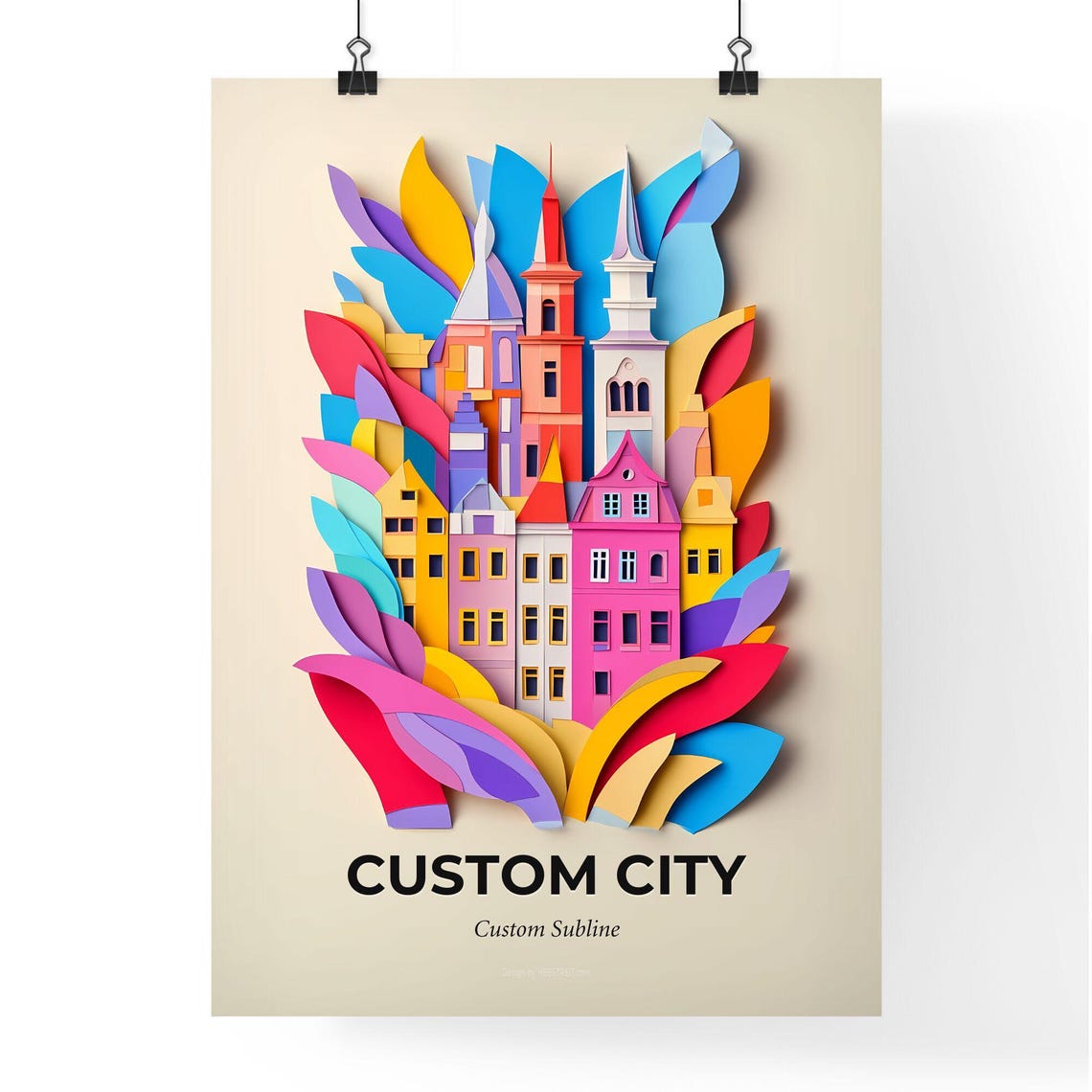 Custom City Papercut Personalized Hometown Skyline Art Print - Image 4