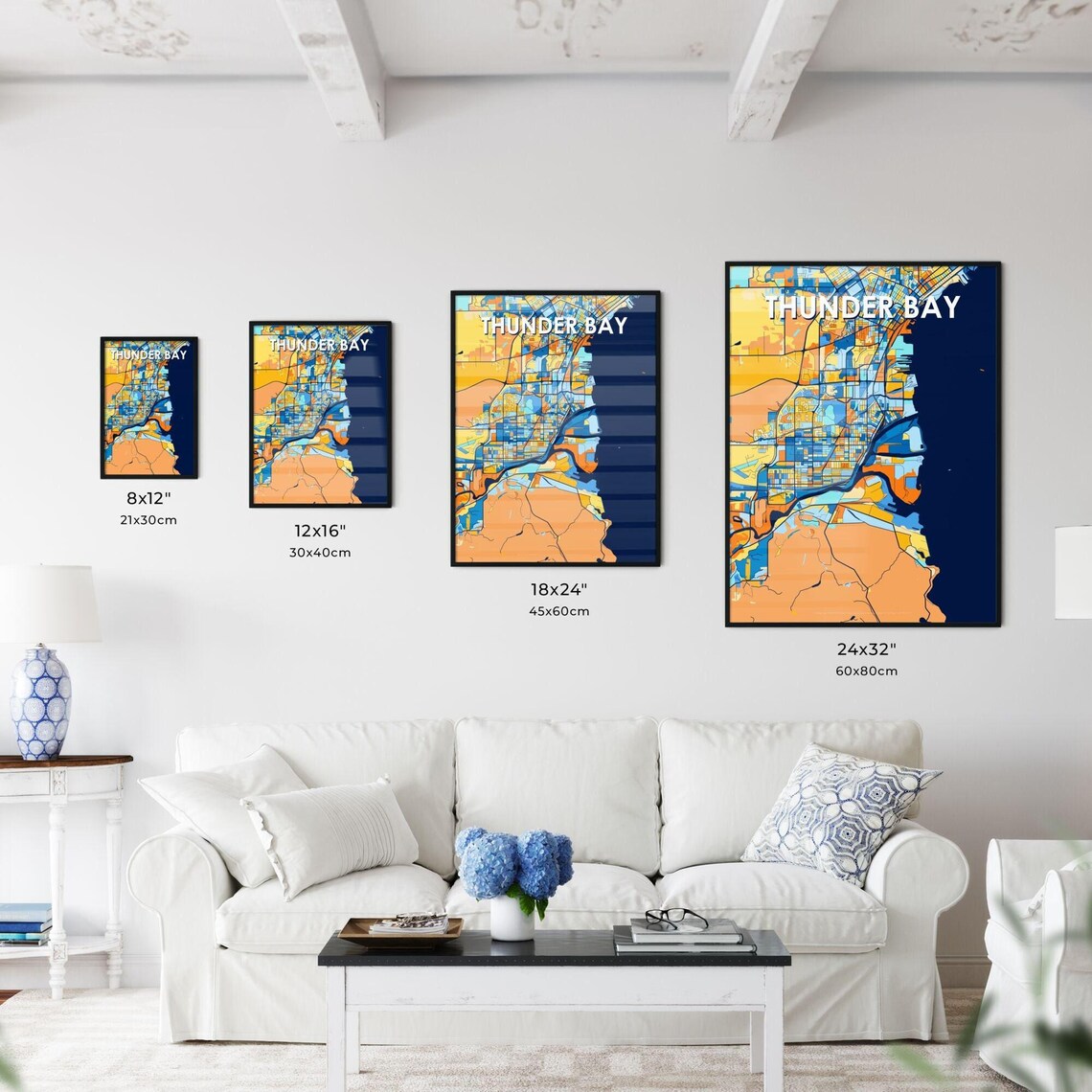 Thunder Bay Ontario Canada Colorful Modern City Street Map Travel Decor Poster - Image 3