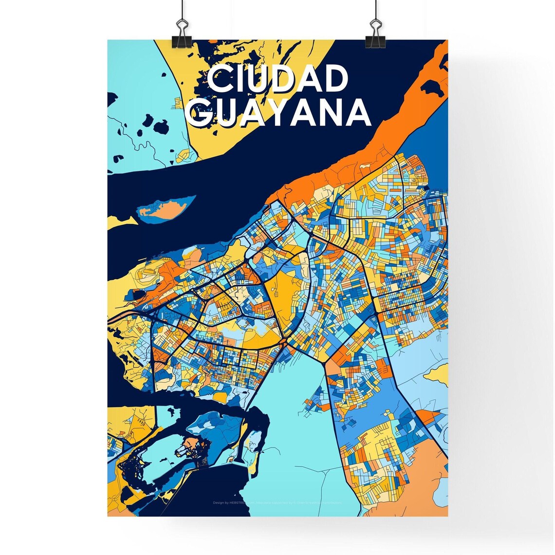 Ciudad Guayana Venezuela Colorful Modern City Street Map Travel Decor Poster - Image 4