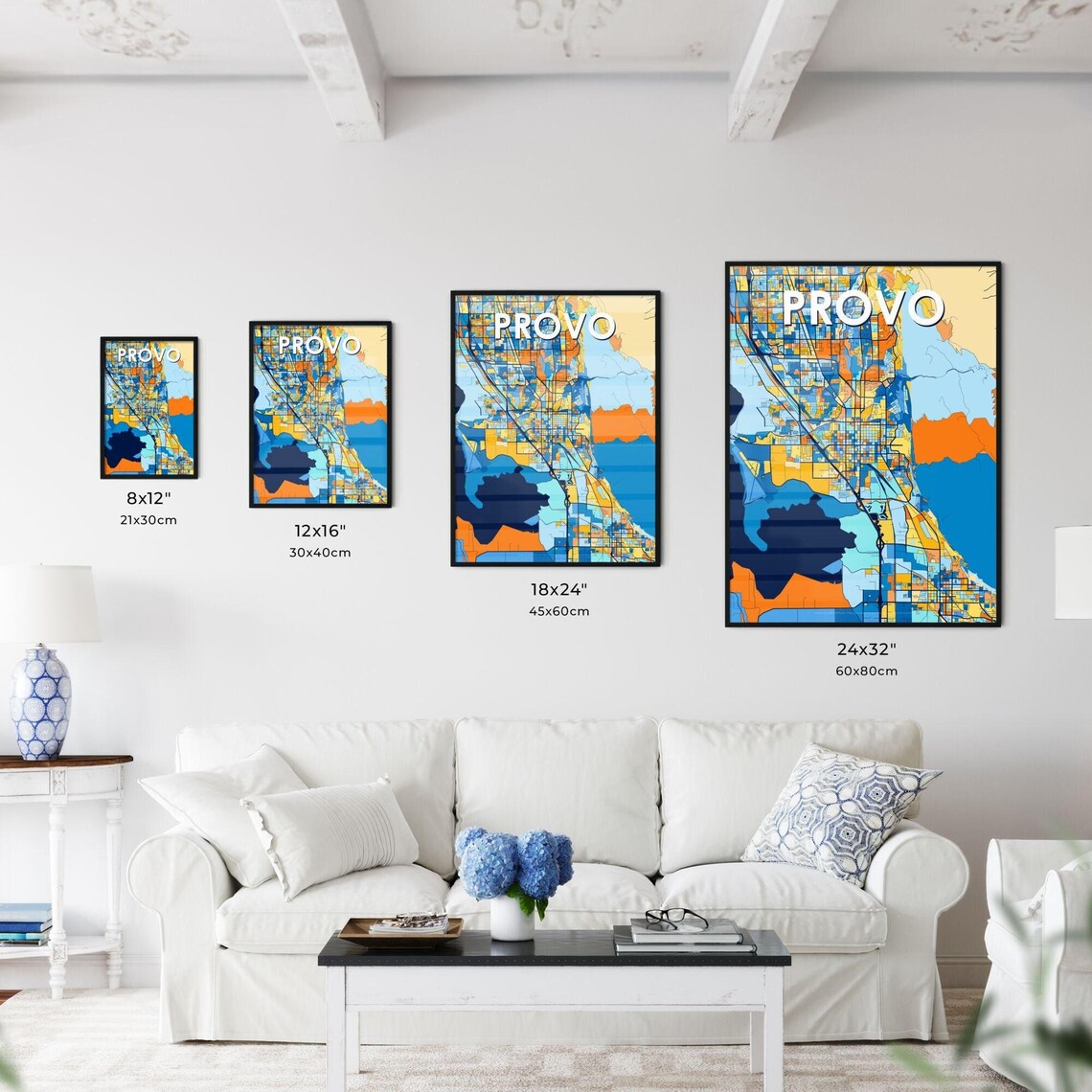 Provo Utah Vibrant Colorful Mosaic City Street Map Art Poster - Image 3