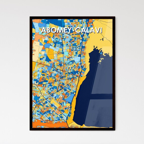 Abomey Calavi Benin Vibrant Modern City Map Artwork Wall Poster