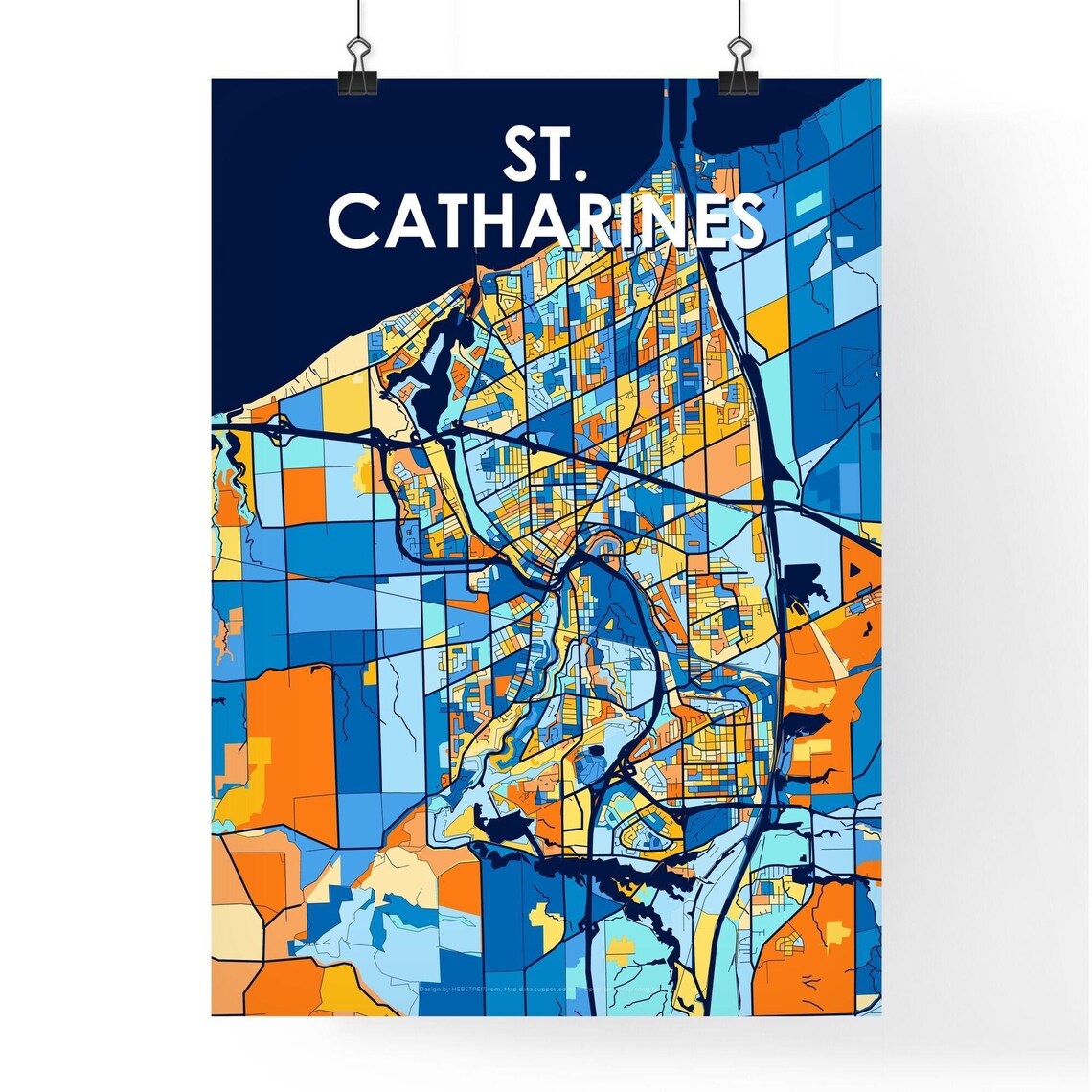 St. Catharines Ontario Canada Colorful Modern City Street Map Travel Decor Poster - Image 4