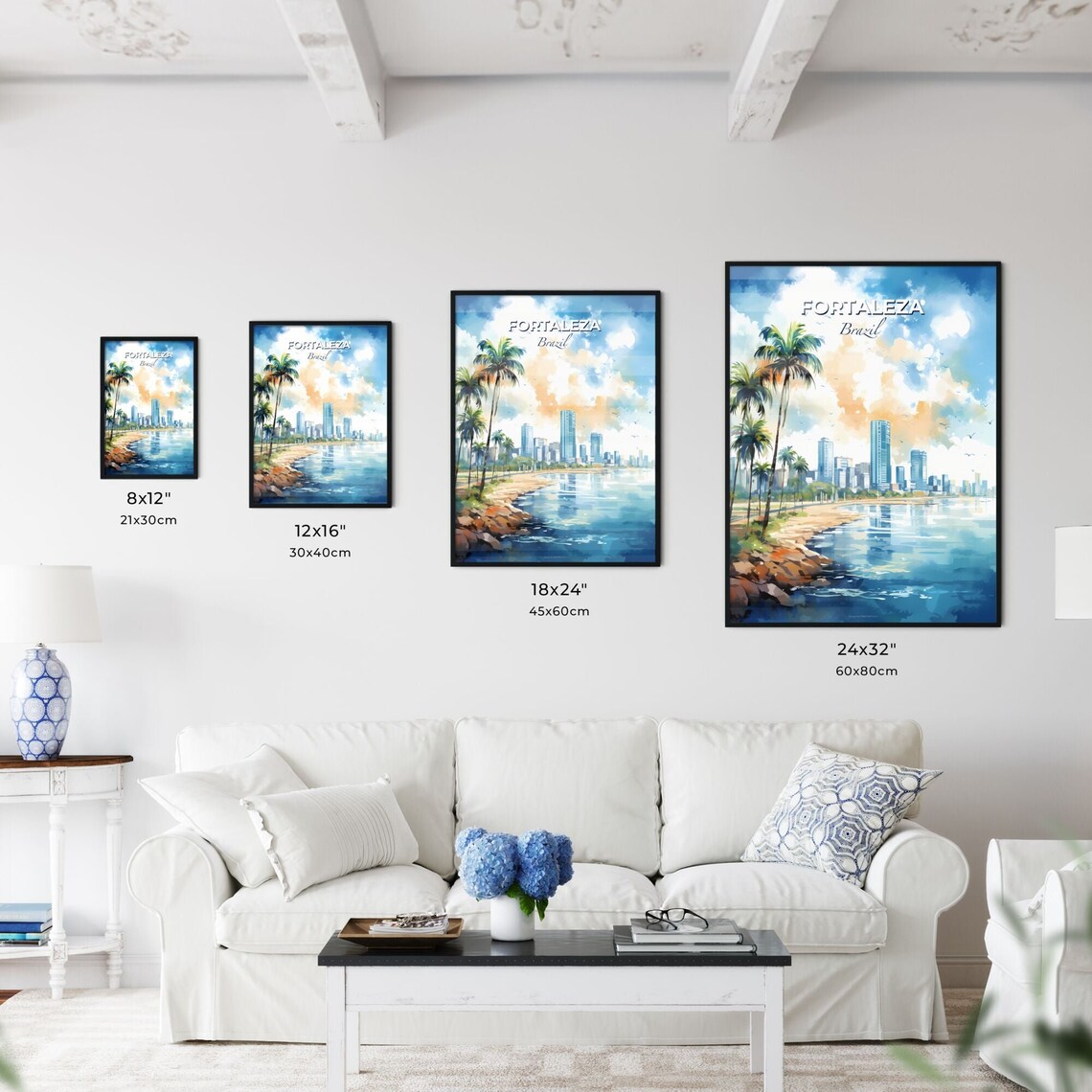 Fortaleza Brazil Sandy Beach Palms Waterfront Scenic Travel Poster - Image 3