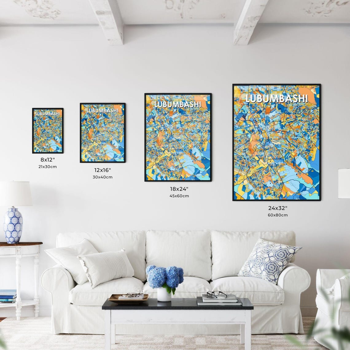 Lubumbashi DR Congo Bold Vibrant Geometric City Map Art Poster - Image 3