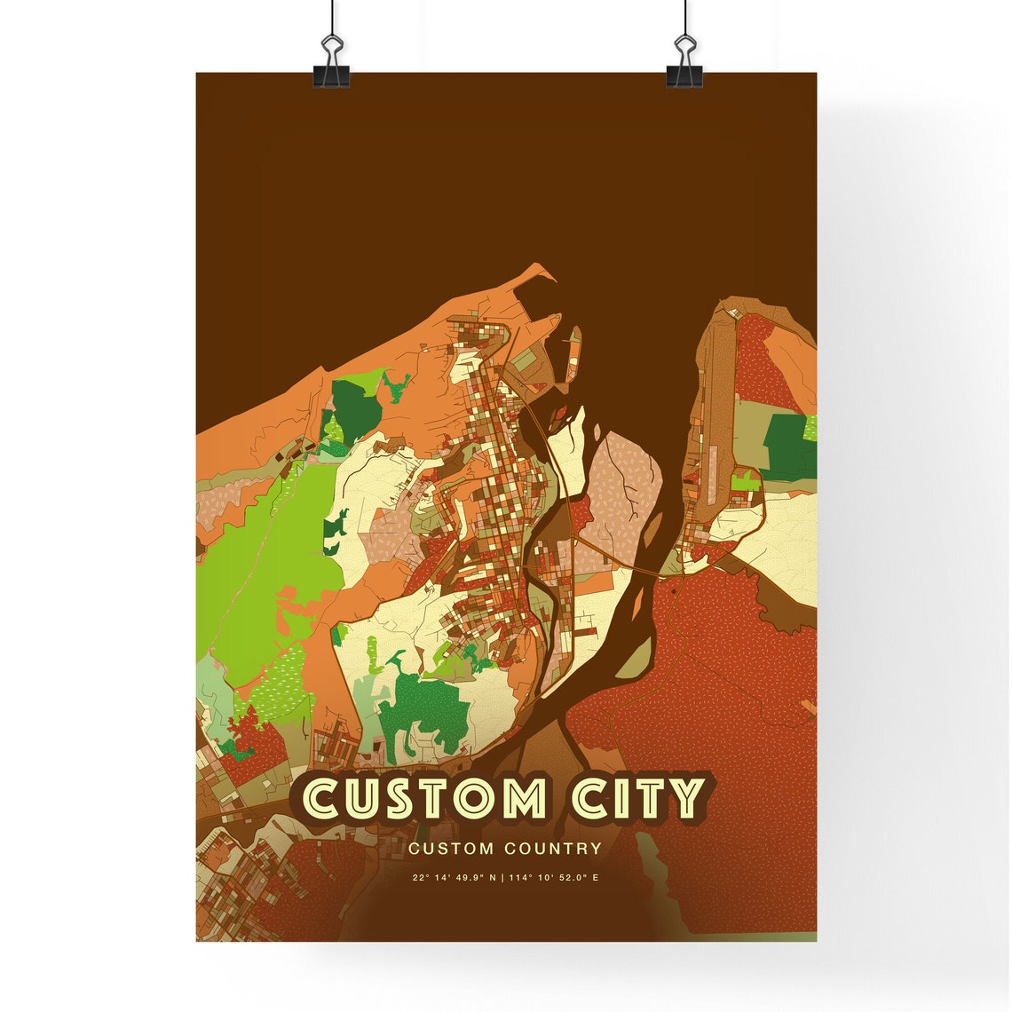 Custom City Two Toned Farmhouse Personalized Modern Map Art Poster - Image 3
