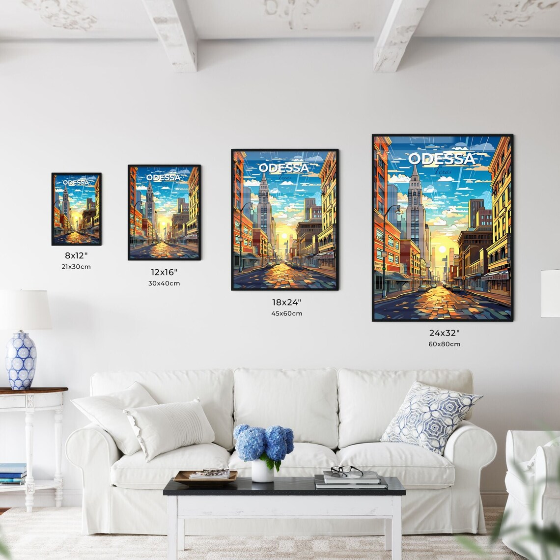 Odessa Texas Downtown Sunset Street Vintage Style Travel Poster - Image 3