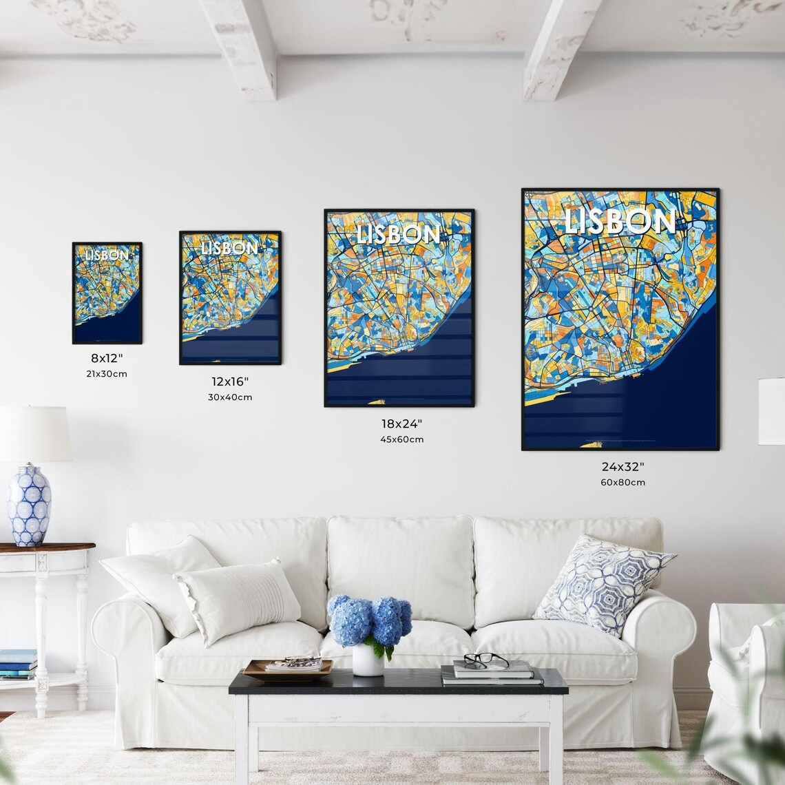 Lisbon Portugal Vibrant City Map Artwork Colorful Travel Decor Poster - Image 3