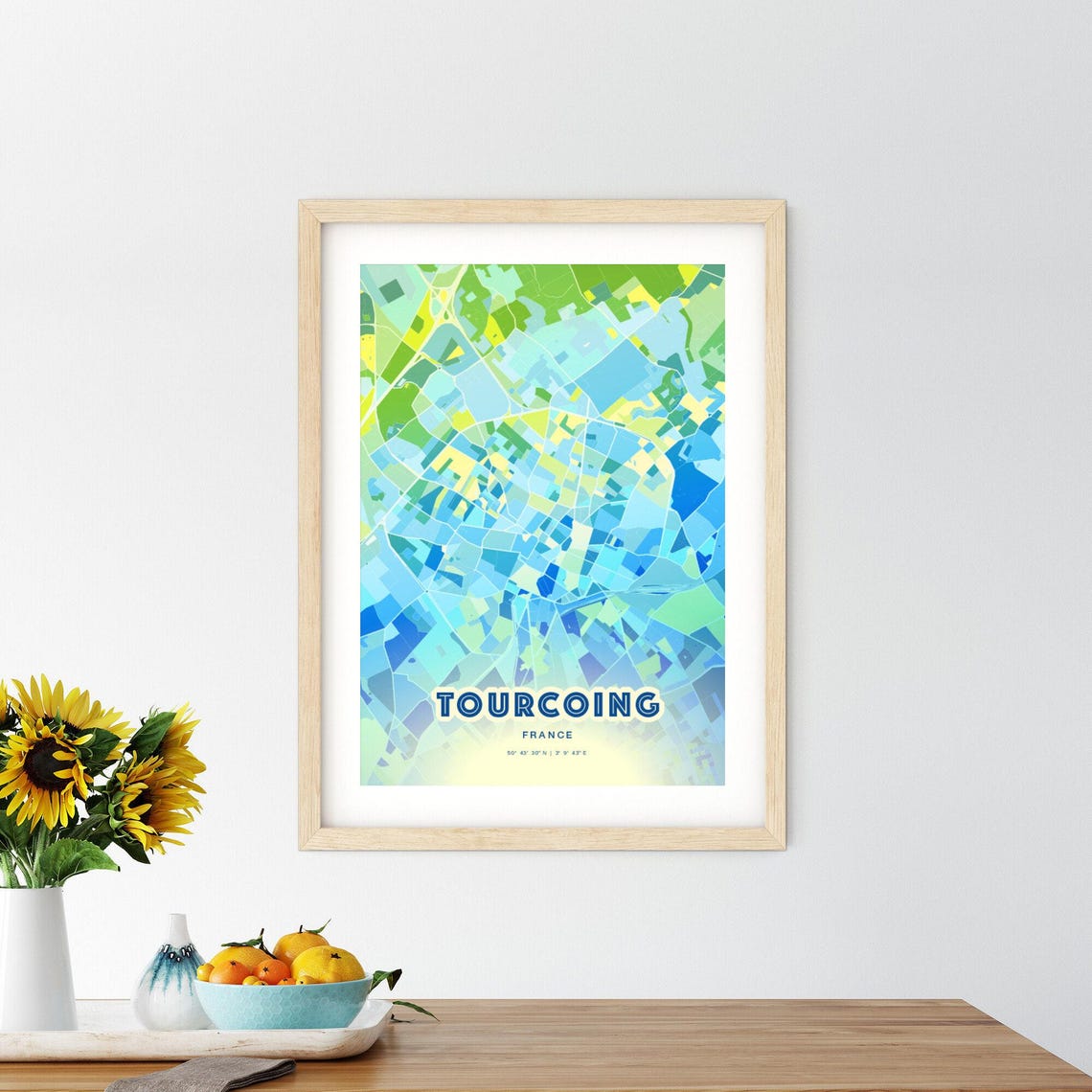 Tourcoing France Customizable City Map Poster For Home Wall Decor - Image 3