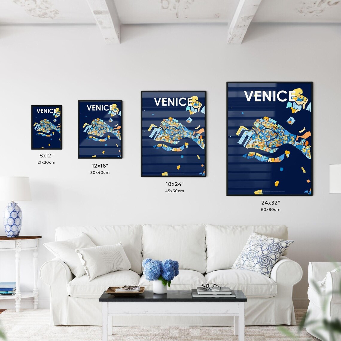 Venice Italy Colorful Street Map Artwork Modern City Home Decor Poster - Image 3