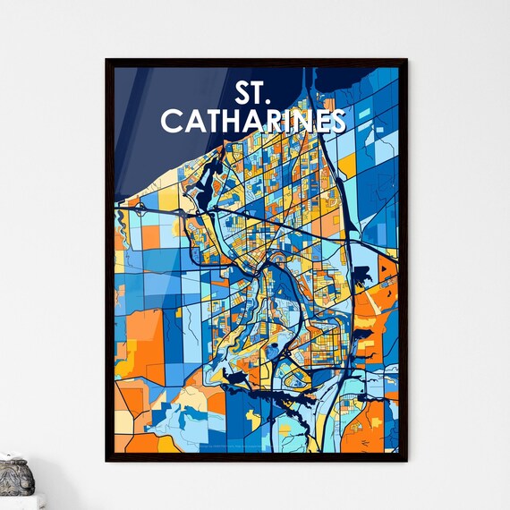 St. Catharines Ontario Canada Colorful Modern City Street Map Travel Decor Poster