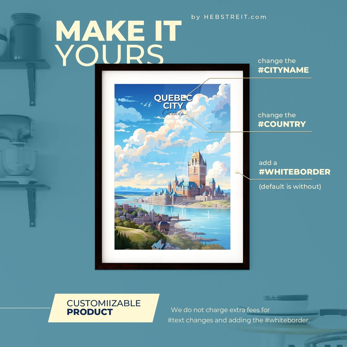 Quebec City Canada Chateau Frontenac Castle River Travel Poster - Image 2