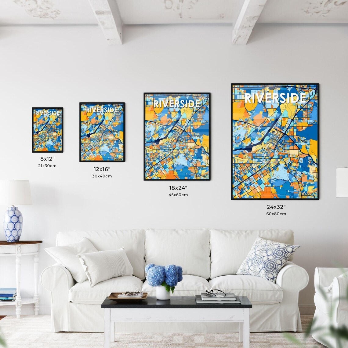 Riverside California Bold Colorful City Map Art Poster Great Hometown Gift - Image 3