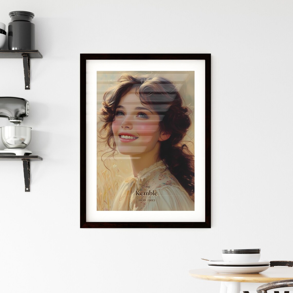 Fanny Kemble 1809 to 1893 Actress Vintage Portrait Art Poster - Image 2