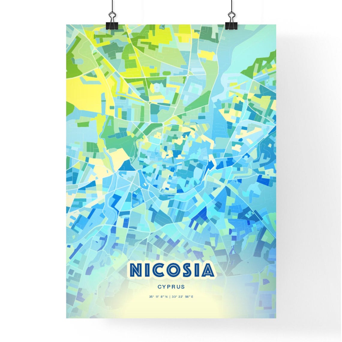 Nicosia Cyprus Customizable City Map Poster For Home Wall Decor - Image 2