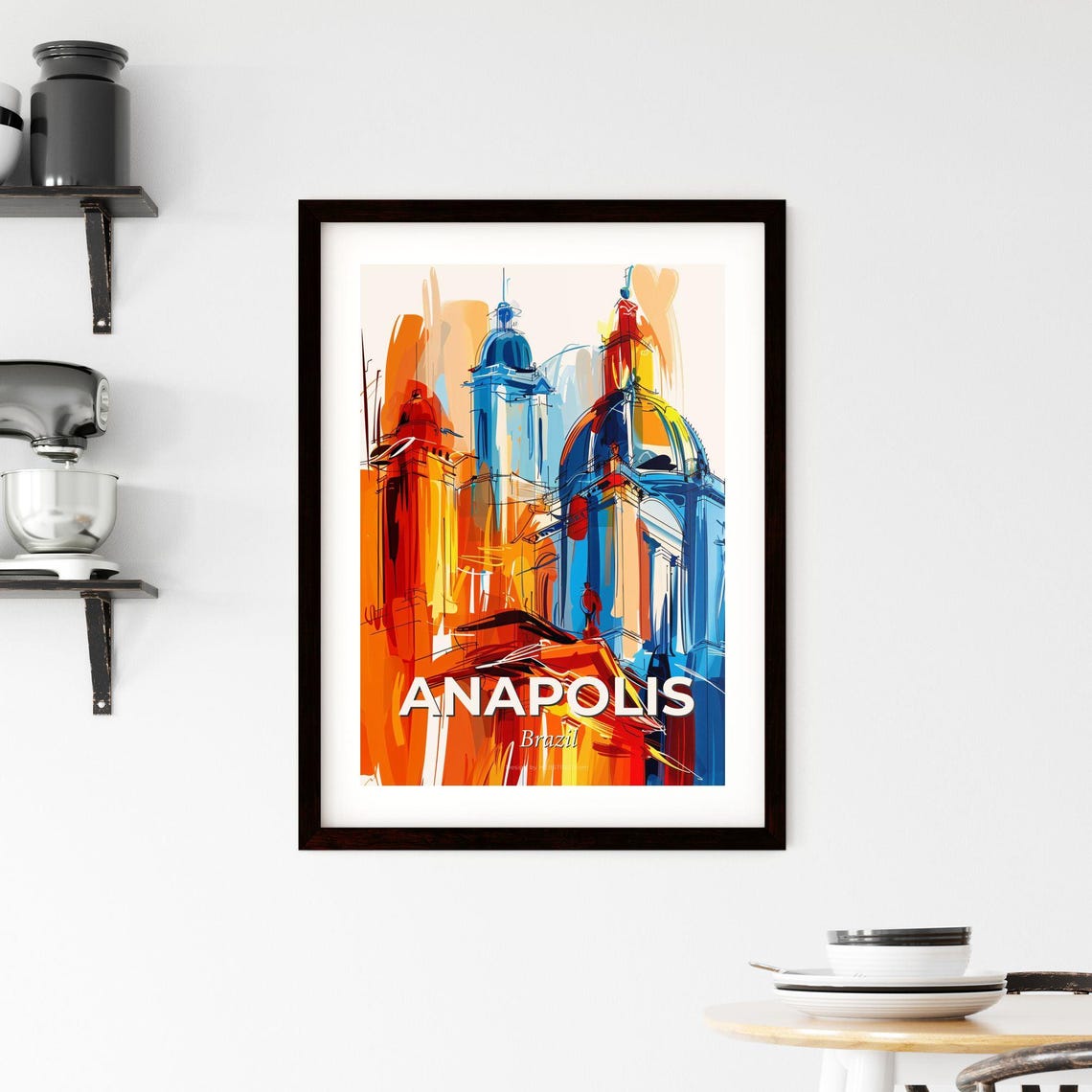 Anapolis Brazil Vibrant Watercolor Cathedral City Art Poster - Image 2