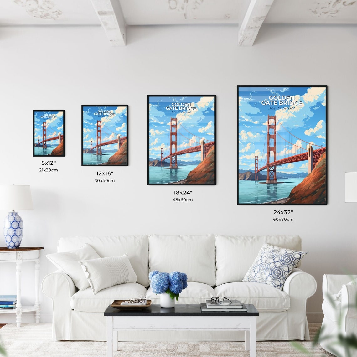 Golden Gate Bridge A Red Bridge Over Water With Golden Gate Bridge Travel Skylines Collection Customizable - Image 3