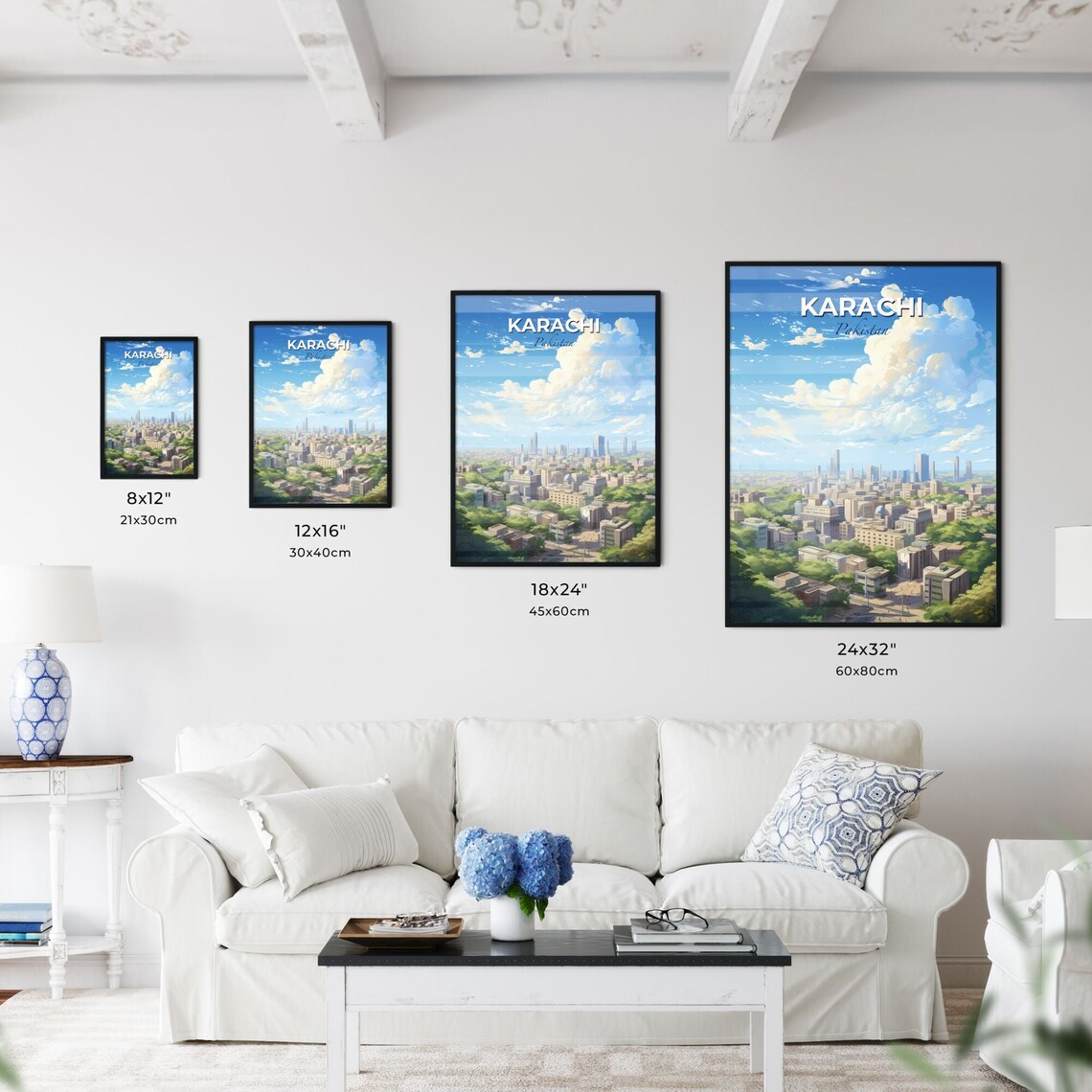 Karachi Pakistan City Skyline Green Tree Lined Streets Poster - Image 3