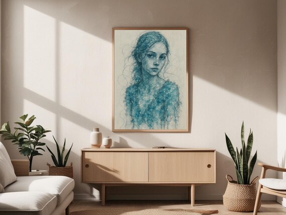 Snowfall Woman Portrait, Winter Night Portrait