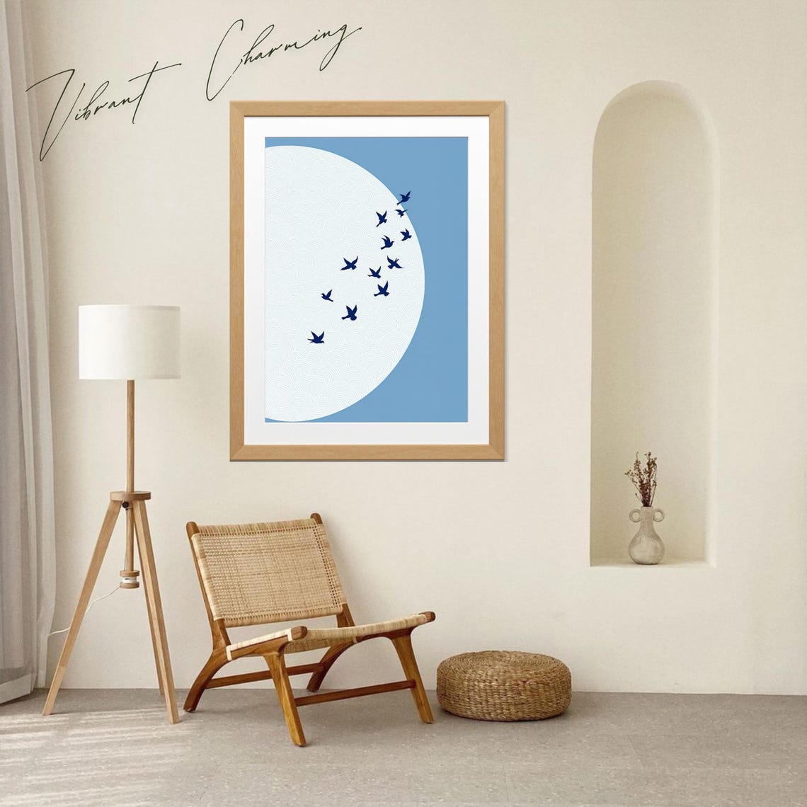 Zen Bird Japanese Minimalist Nature Poster - Image 3