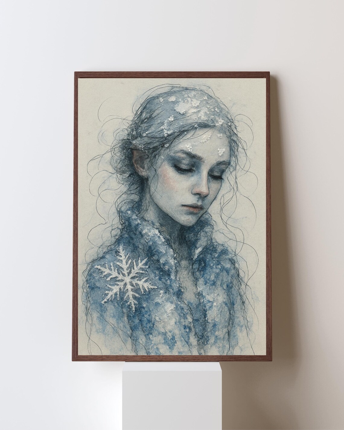 Winter Woman Portrait, Renaissance Style Artwork - Image 4