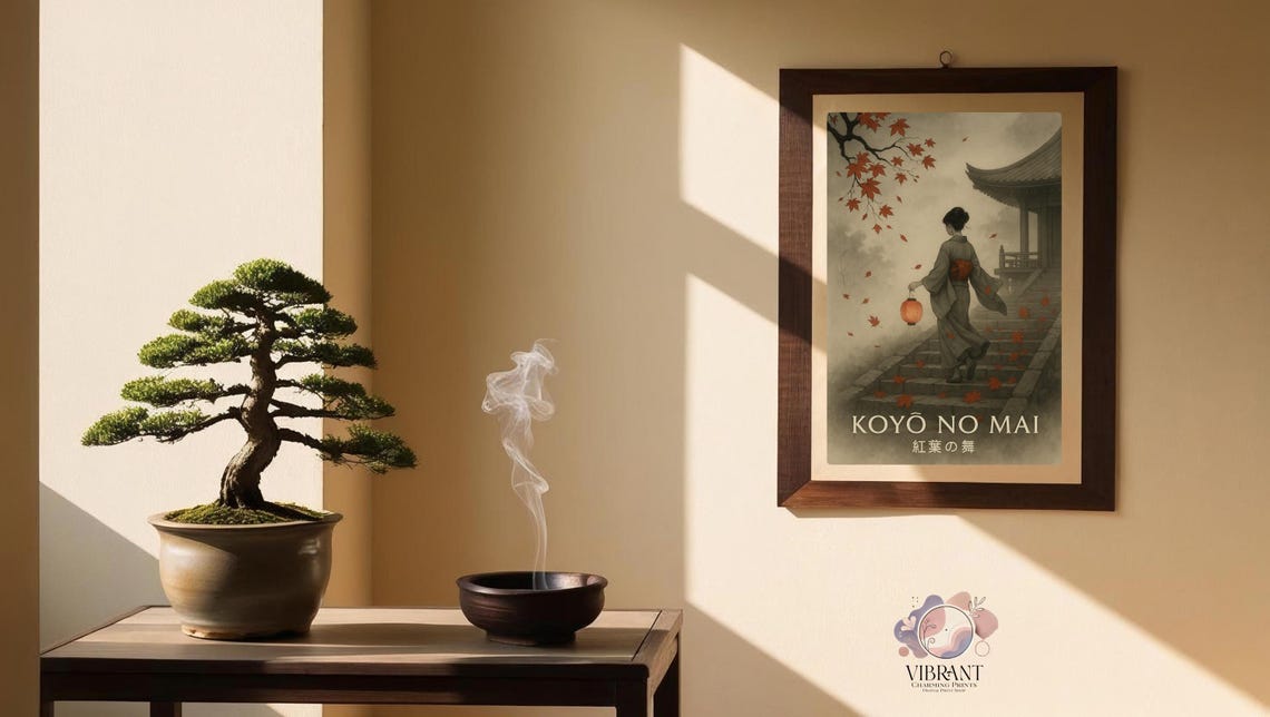Koy No Mai Japandi Autumn Leaves Dance, Poster - Image 2