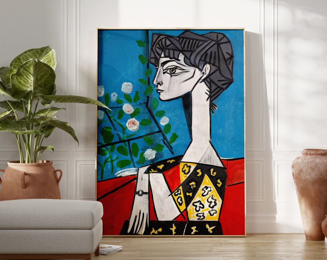 Picasso Jacqueline With Flowers 1954 Art Print - Image 2