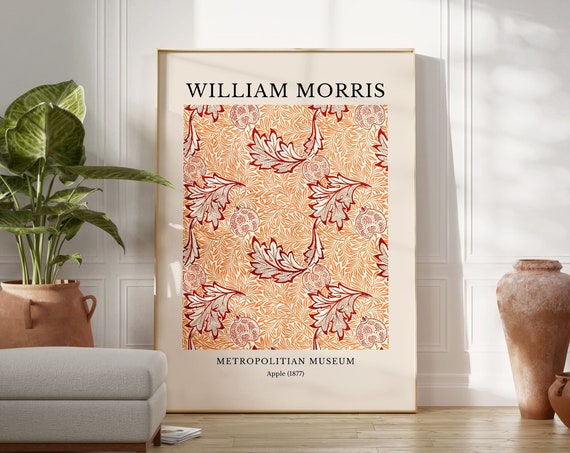 William Morris Print Botanical Museum Exhibition Art Flowers Art Print Apple 1877 William Morris Poster