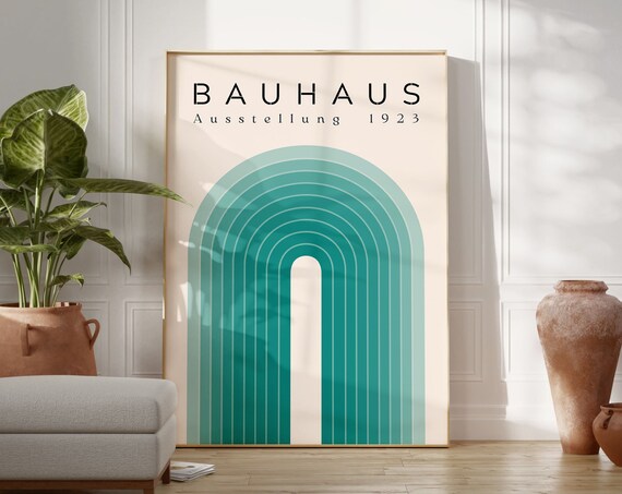 Bauhaus Exhibition Poster, Geometric Abstract Print