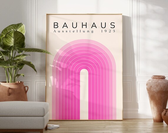 Bauhaus Exhibition Poster, Boho Retro Abstract Print