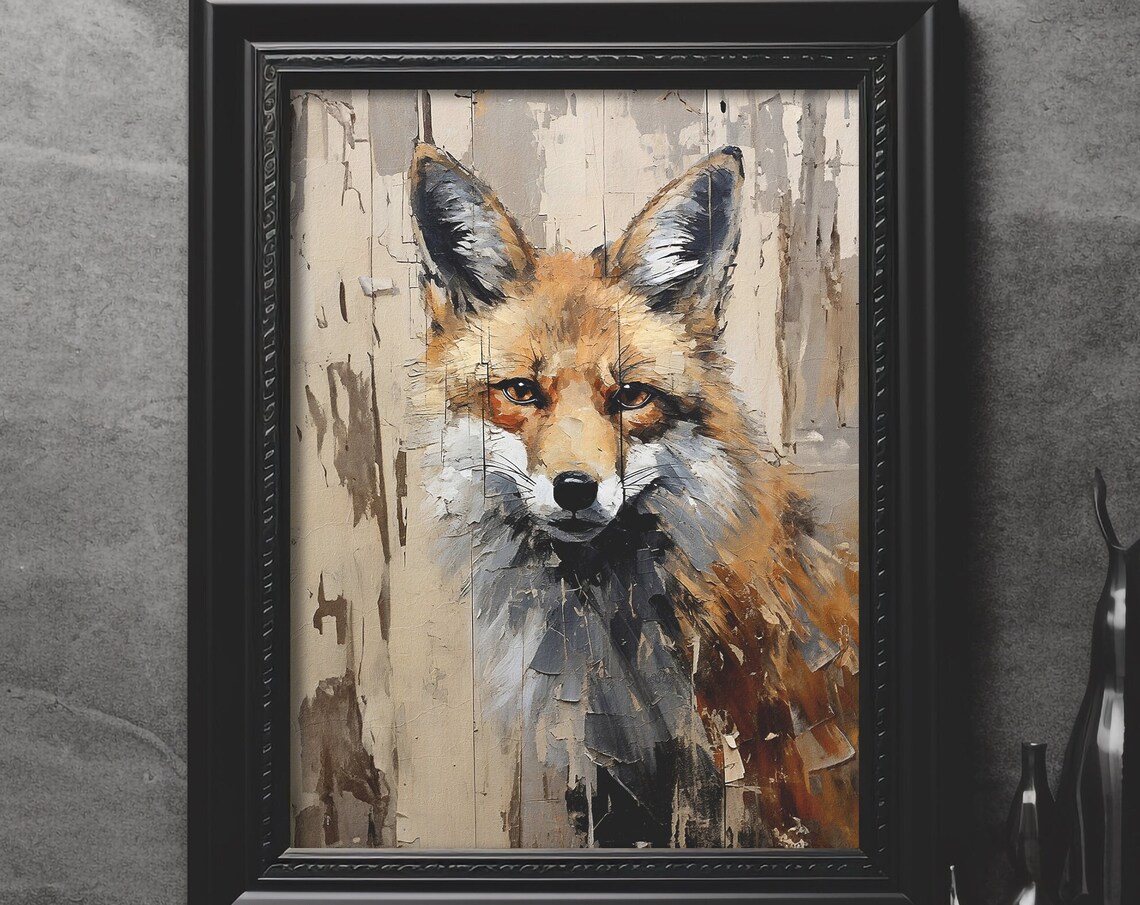 Vintage Style Thanksgiving Fox Art Print