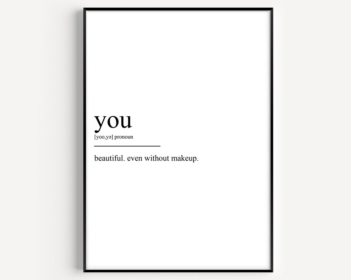 You Definition Sweet Minimalist Black and White Dictionary Word Poster