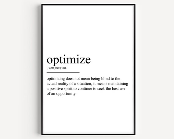 Optimize Definition Art Print