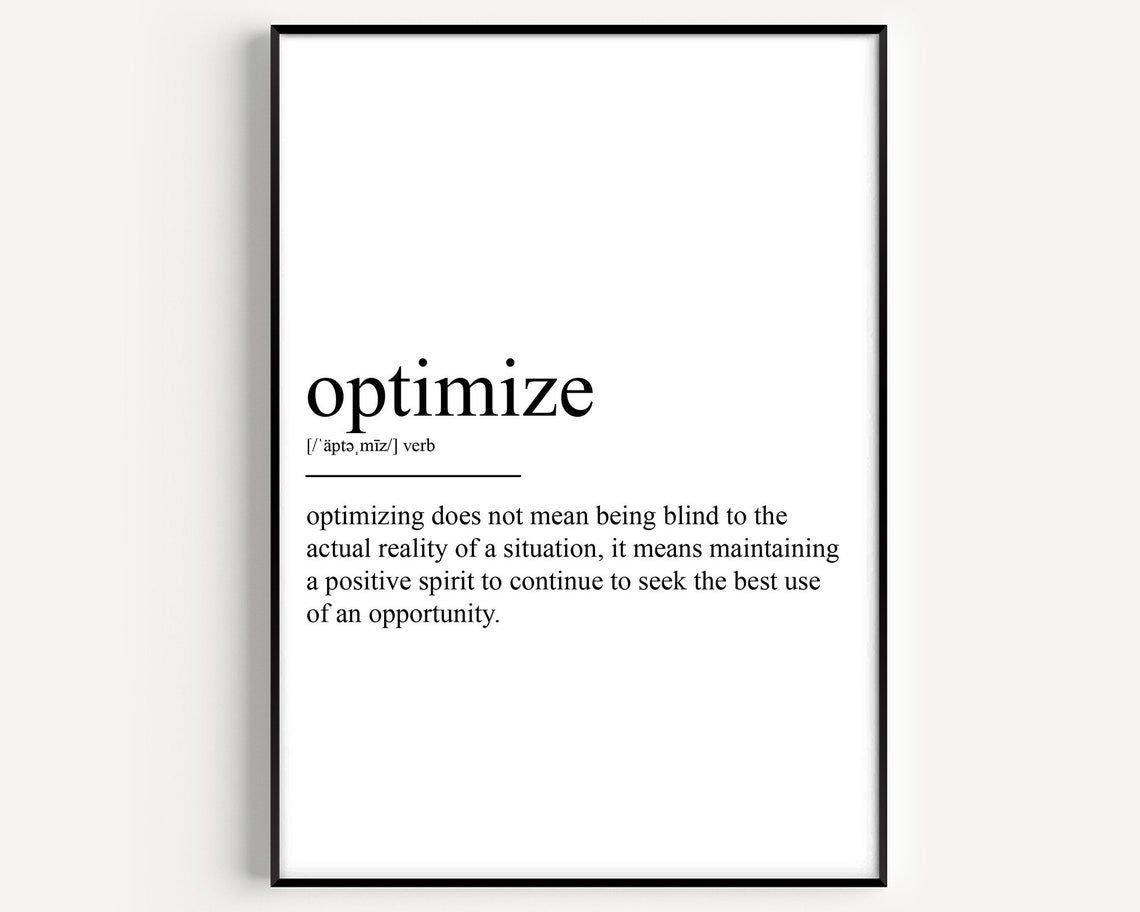 Optimize Definition Art Print