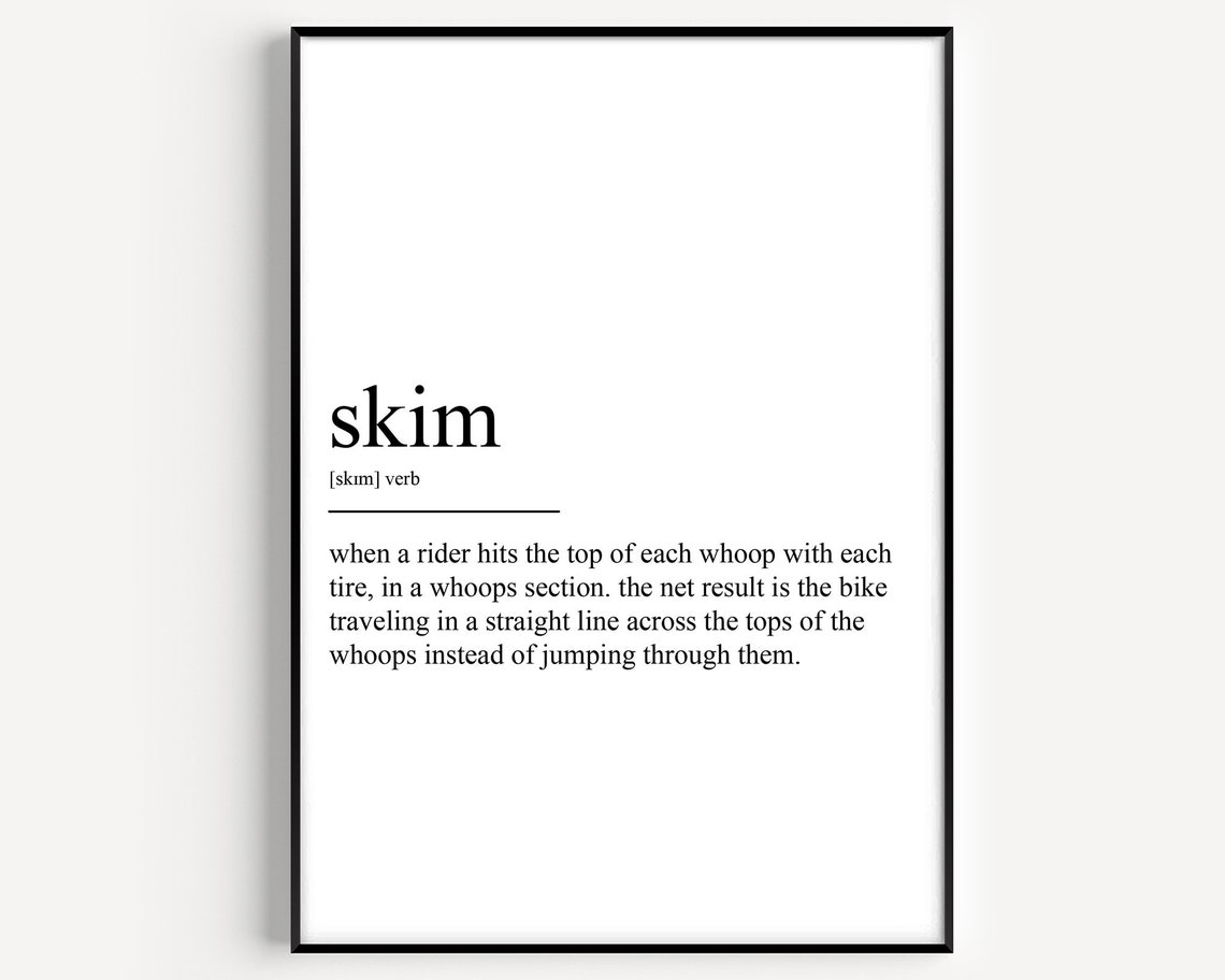 Skim Definition Typography Art Print