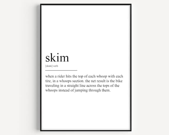 Skim Definition Typography Art Print