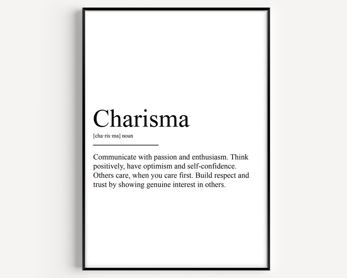 Charisma Definition Typography Art Print