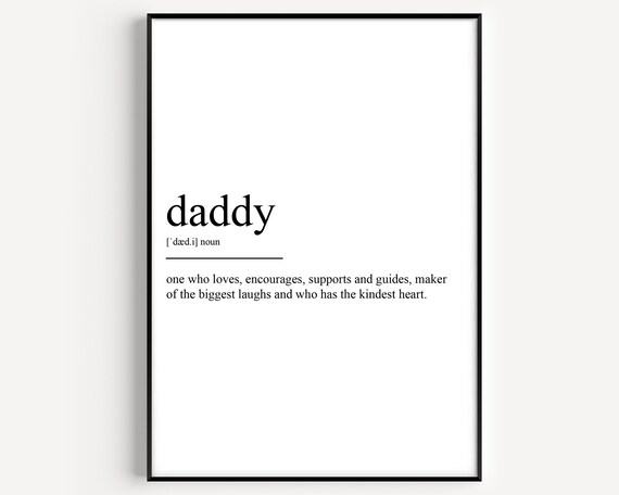 Daddy Definition Loves Encourages Kindest Heart Minimalist Poster