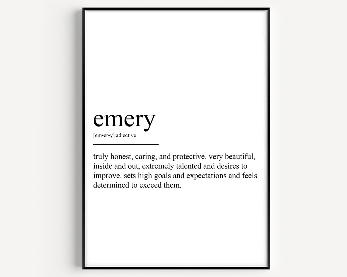 Emery Definition Dictionary Style Personalized Name Gift Word Poster