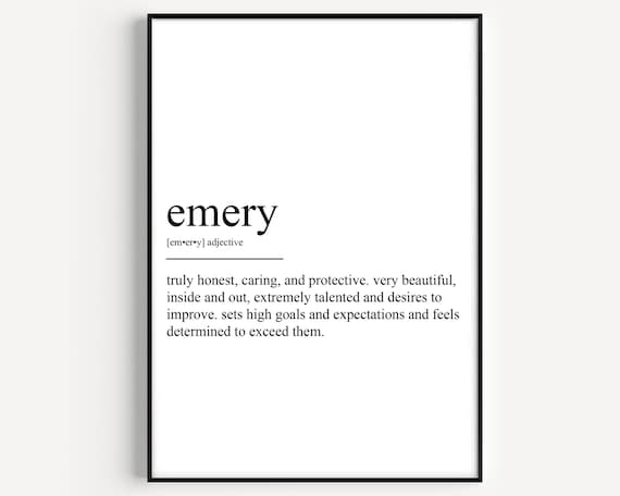 Emery Definition Dictionary Style Personalized Name Gift Word Poster