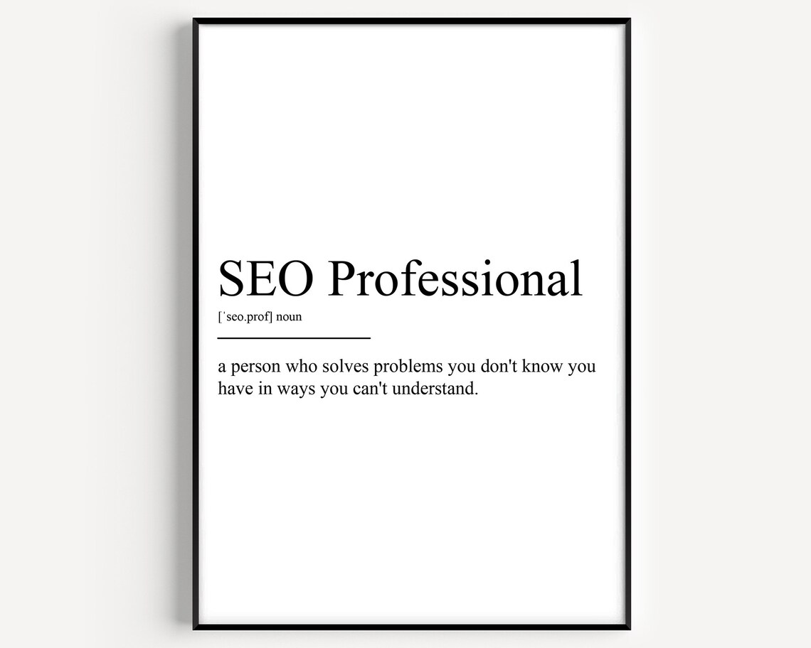 SEO Professional Definition Wall Art Print