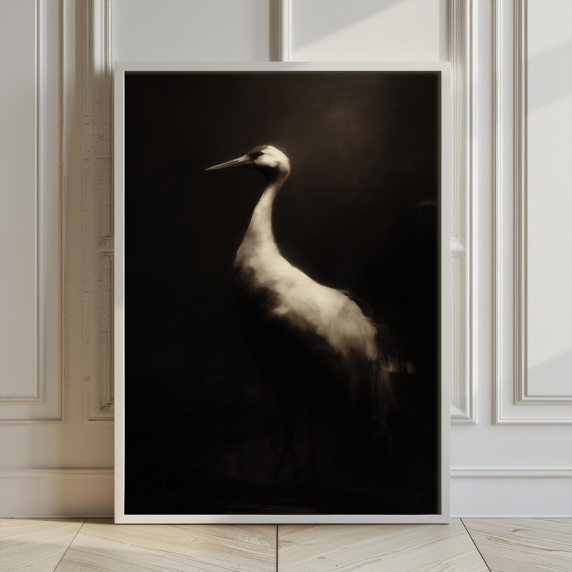 Moody Crane Art Print