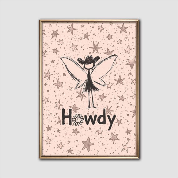 Howdy Fairy Cowboy Western Whimsy Wall Art