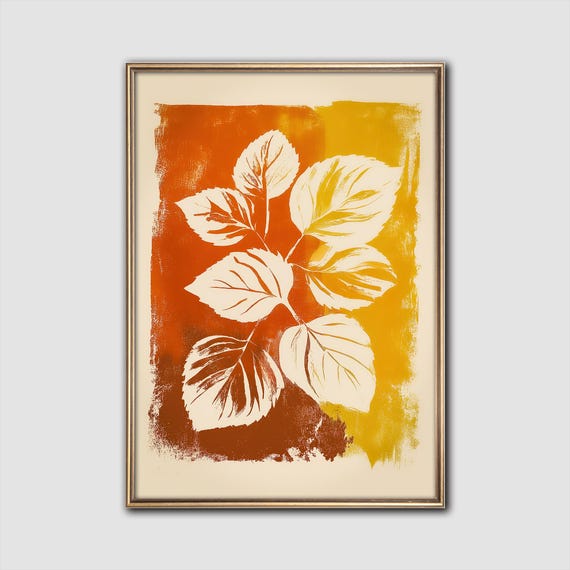Autumn Leaves Abstract Wall Art Print