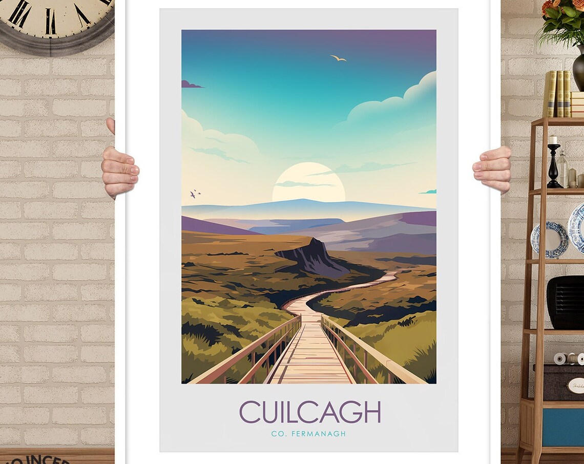 Cuilcagh Mountain Travel Poster, Northern Ireland - Image 4